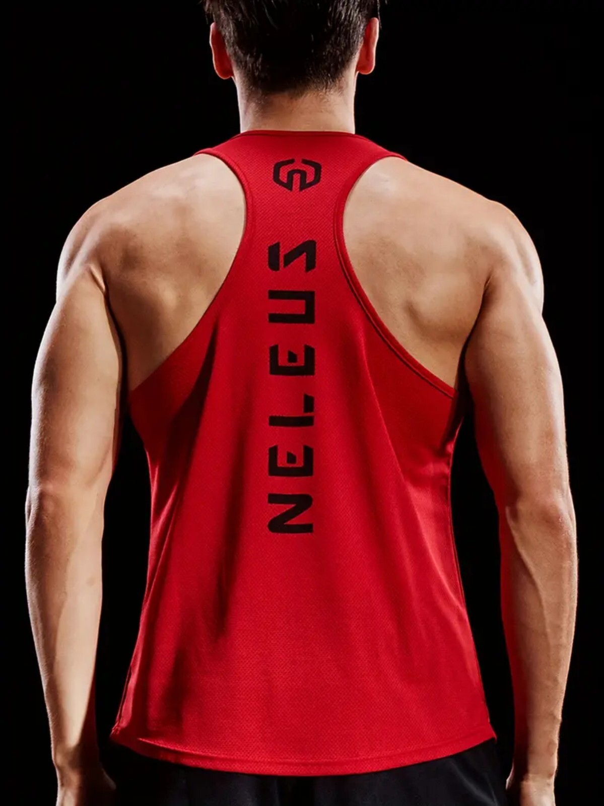 NELEUS 'Dry Fit Logo Muscle' Mesh Tank Top Men's M Gym Workout Exercise Red NEW! gallery