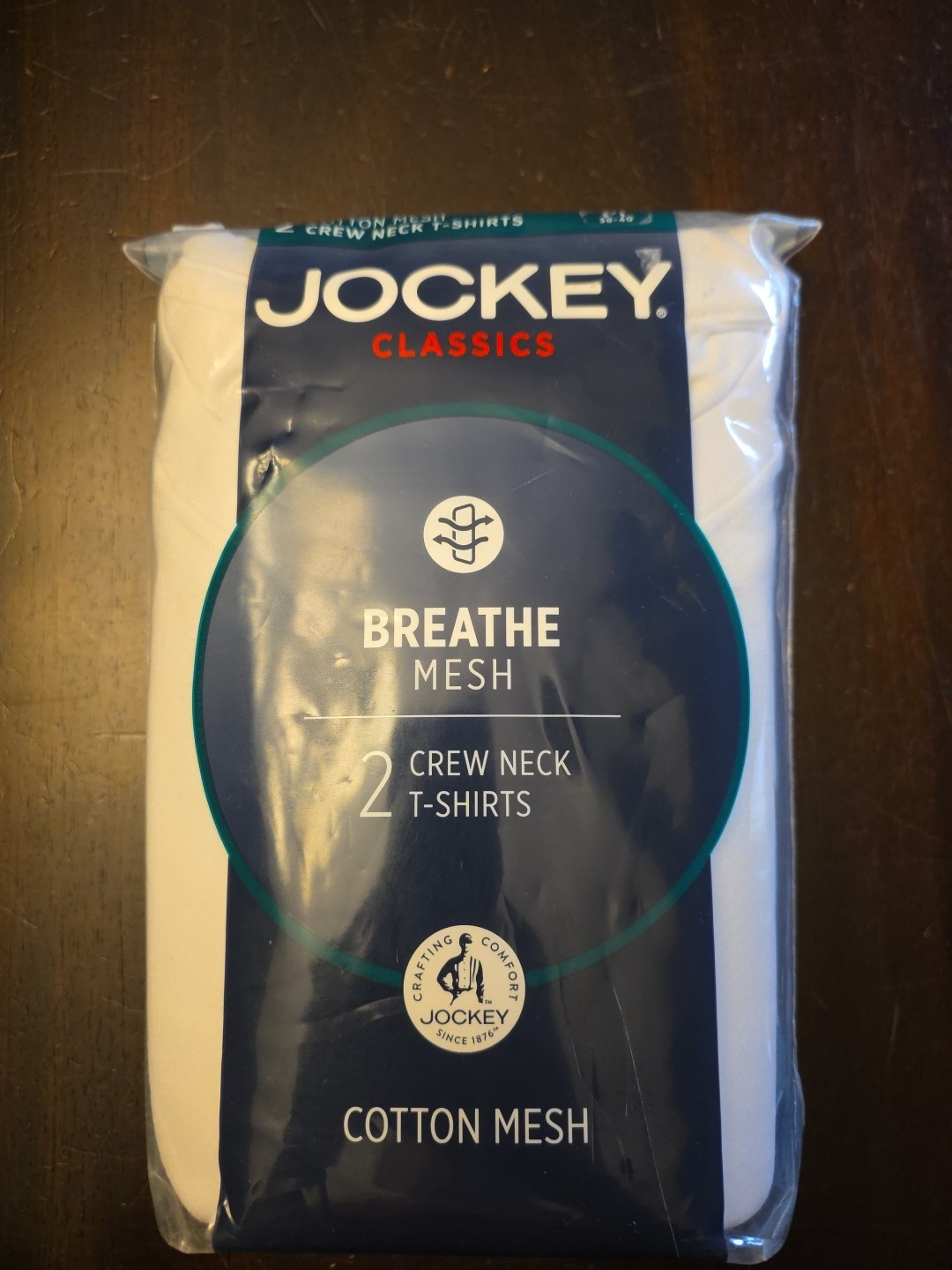 Men's 2-Pack Jockey Classic Breathe Mesh Crew Neck T-Shirts White Size M (38-40) gallery