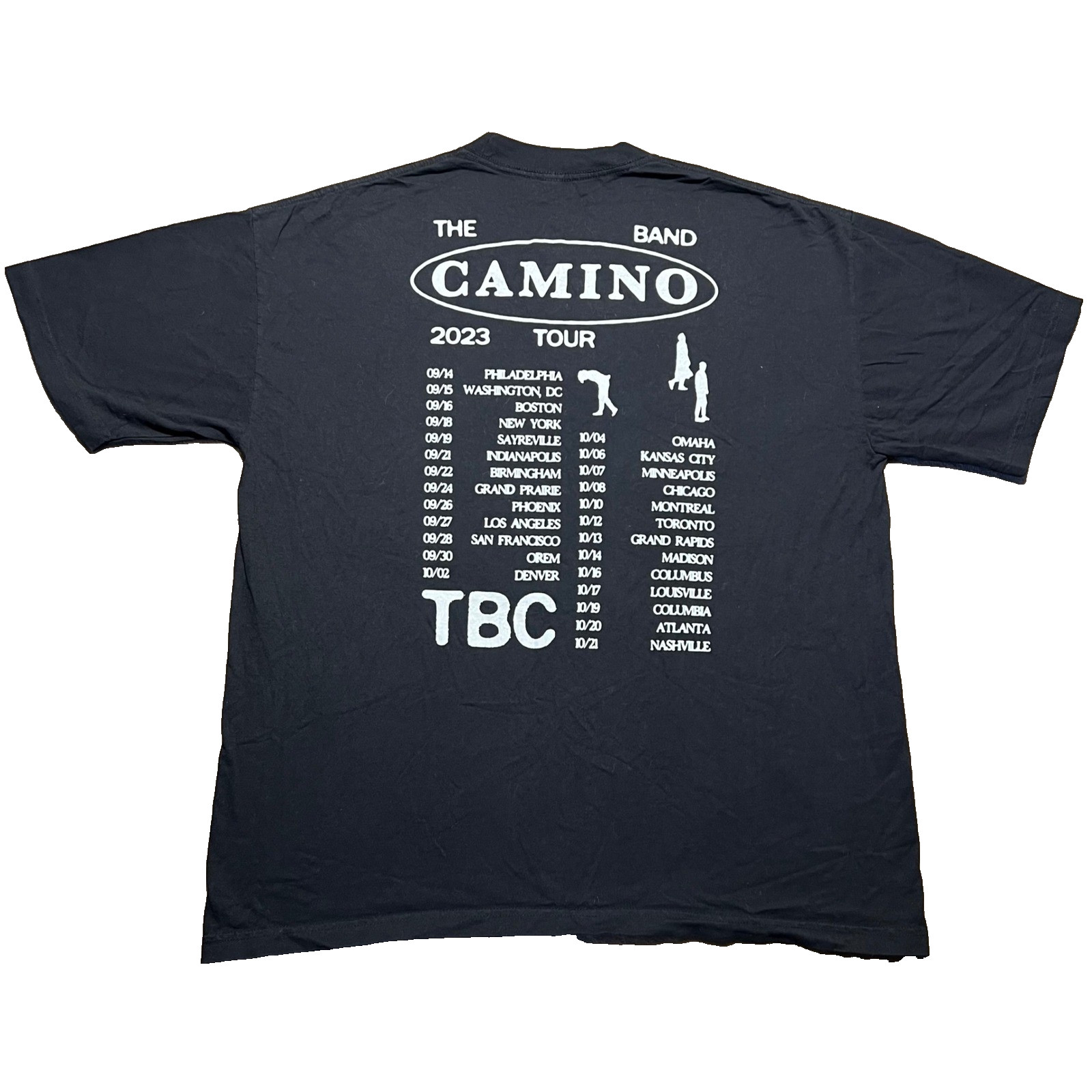 The Band Camino 2023 Tour T Shirt Mens XL Black Los Angeles Apparel Concert Tee
