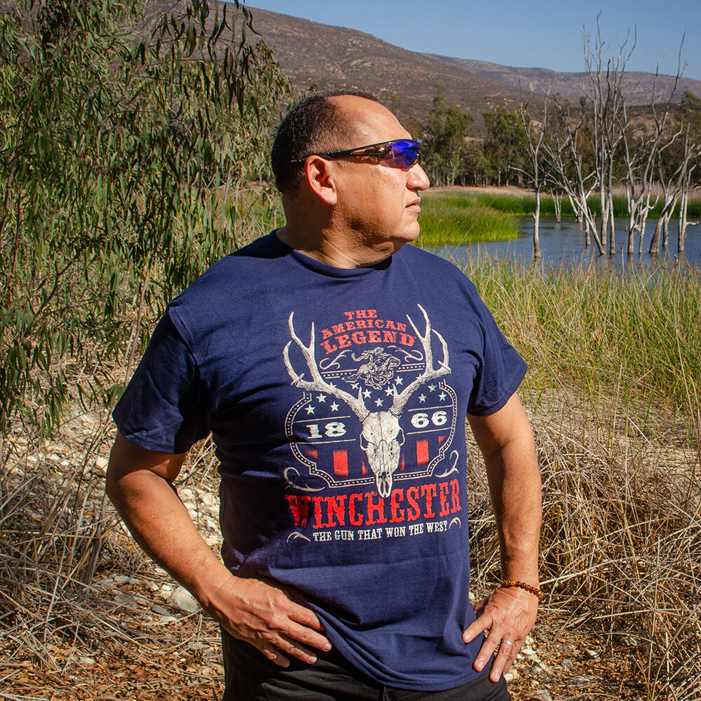Winchester Classic - Western Flag Deer Skull - Mens Graphic T-Shirt gallery