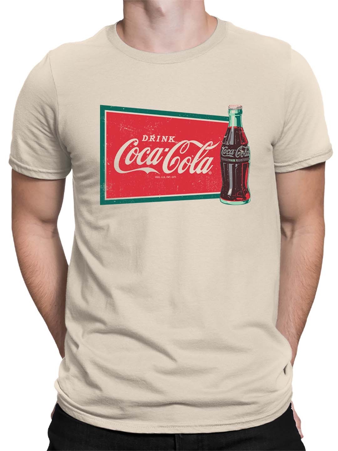 Coca-Cola Official Licensed Vintage Bottle & Sign Retro Men's T-shirt gallery