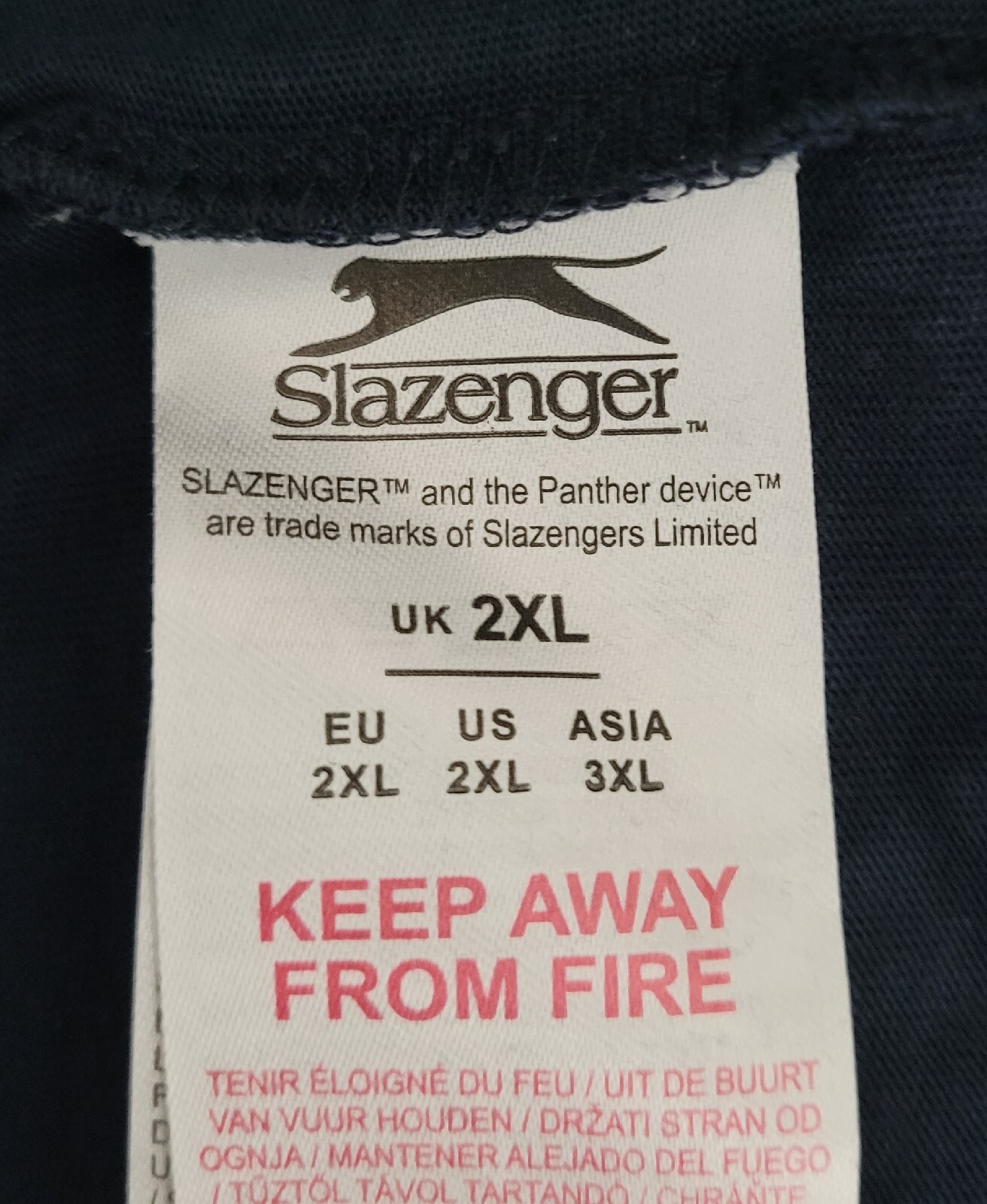 Mens SLAZENGER T Shirt Top Blue 2XL Dark Round Neck XXL Cotton Jersey gallery