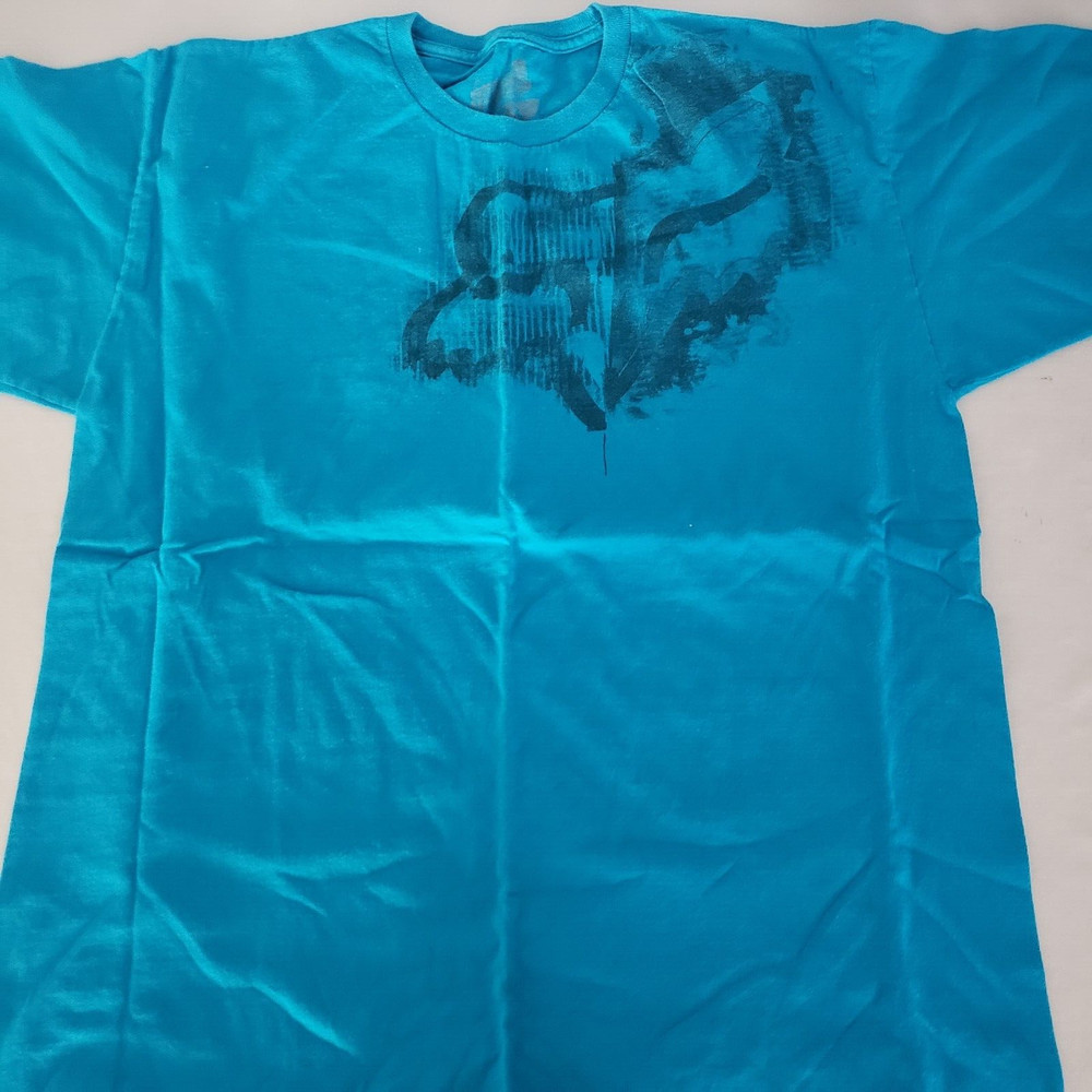 FOX RACING LARGE L BLUE COTTON TSHIRT SHORT SLEEVE RACING MOTORCROSS XGAMES