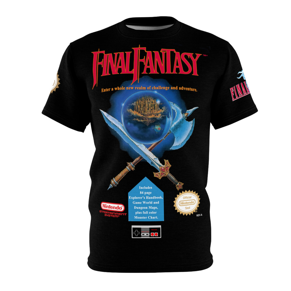 Final Fantasy 1987 NES Retro Video Game Nintendo Box Cover Game T-Shirt