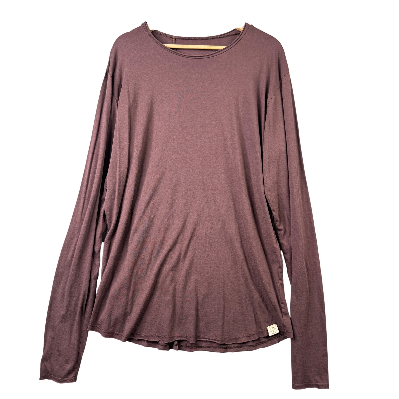One Golden Thread Men’s Size XL Long Sleeve Supima Cotton Blend Tee Plum Brown