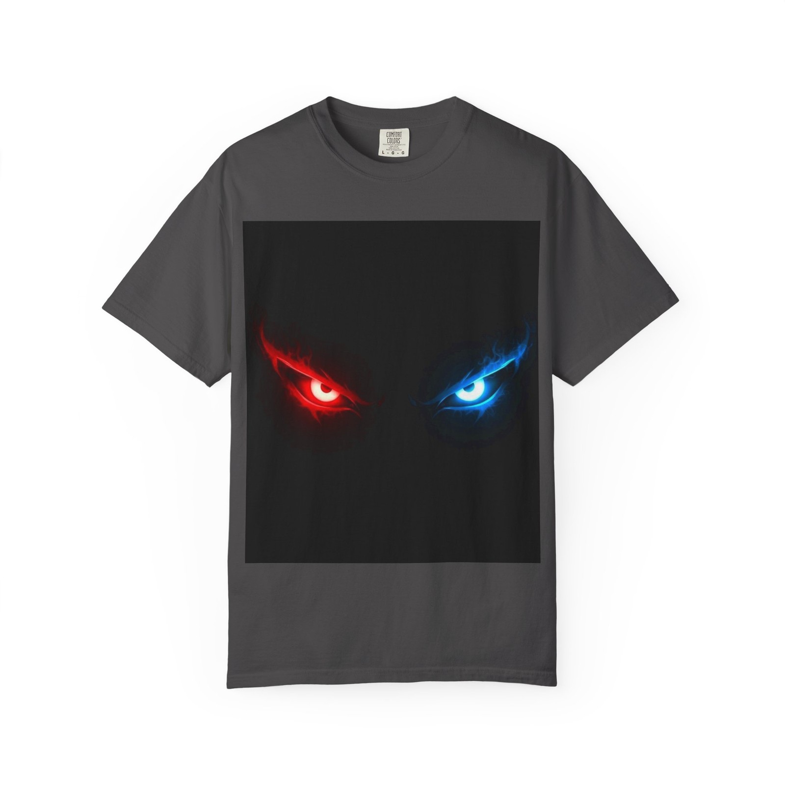 Red and Blue Glowing Eyes T-Shirt | Neon Evil Eyes Graphic gallery