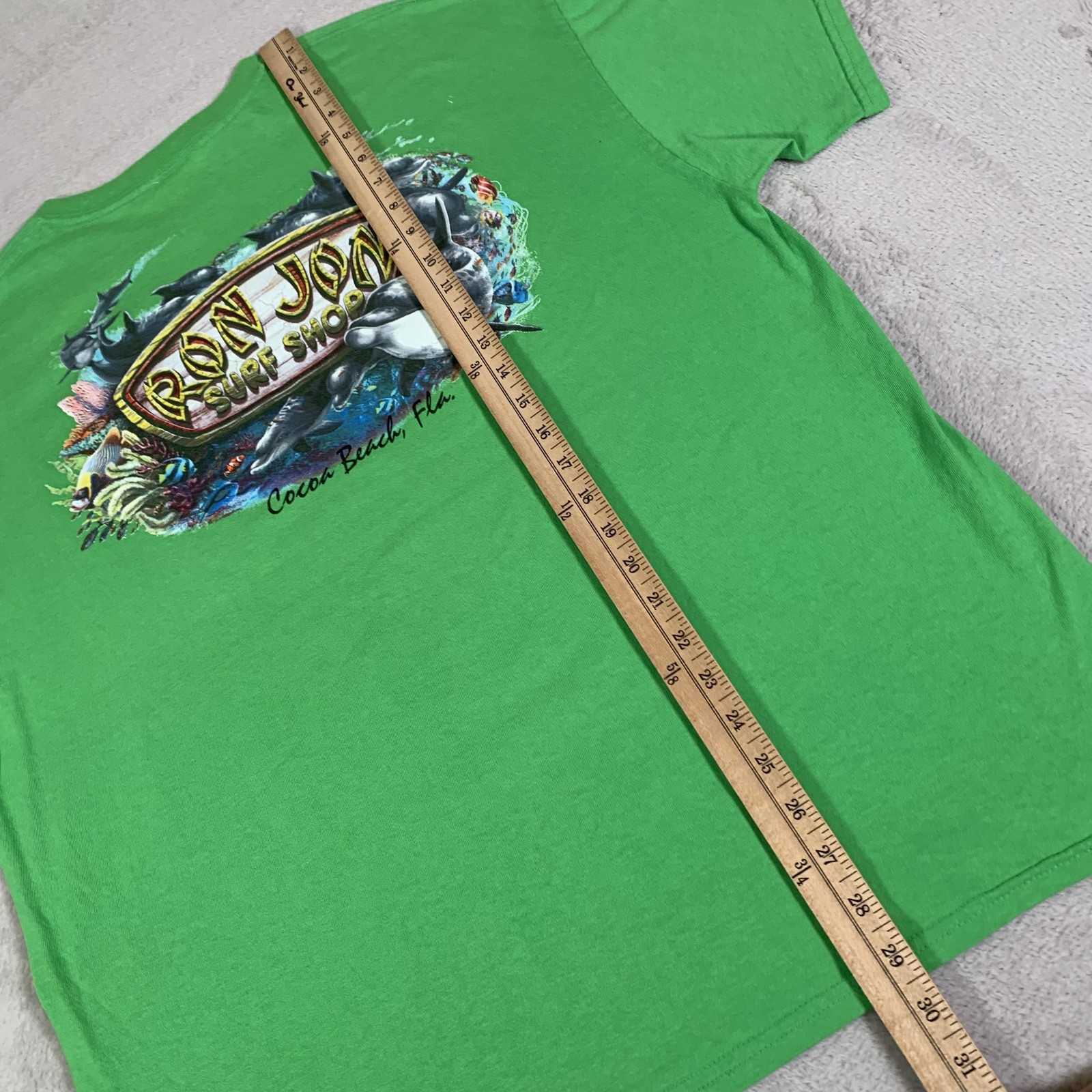Ron Jon Surf Shop Shirt Mens XL Green Cocoa Beach Florida Ocean Dolphin Beach gallery
