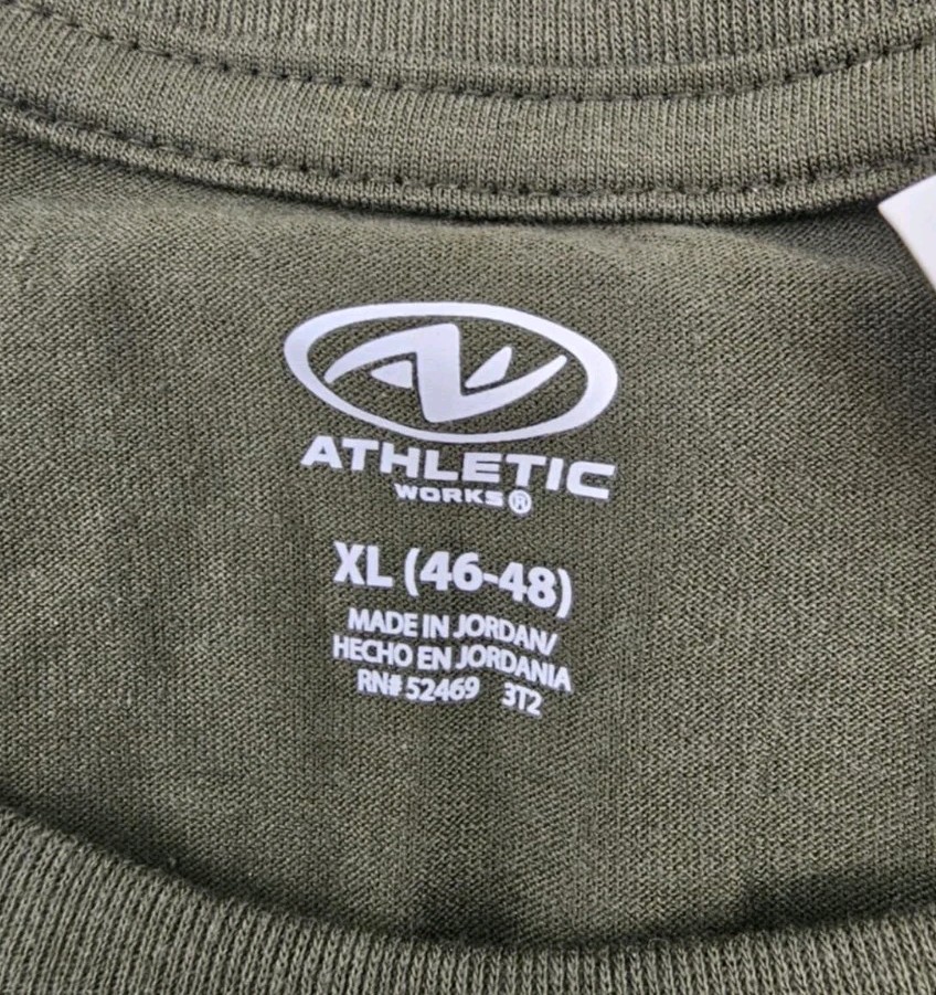 Athletic Works Men's Green Cotton Crewneck T-Shirt - Size XL (46-48) - Brand New gallery