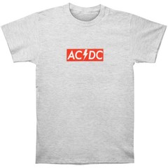 Men’s AC/DC Screen Print on Heather Grey Tee T-shirt Medium Heather