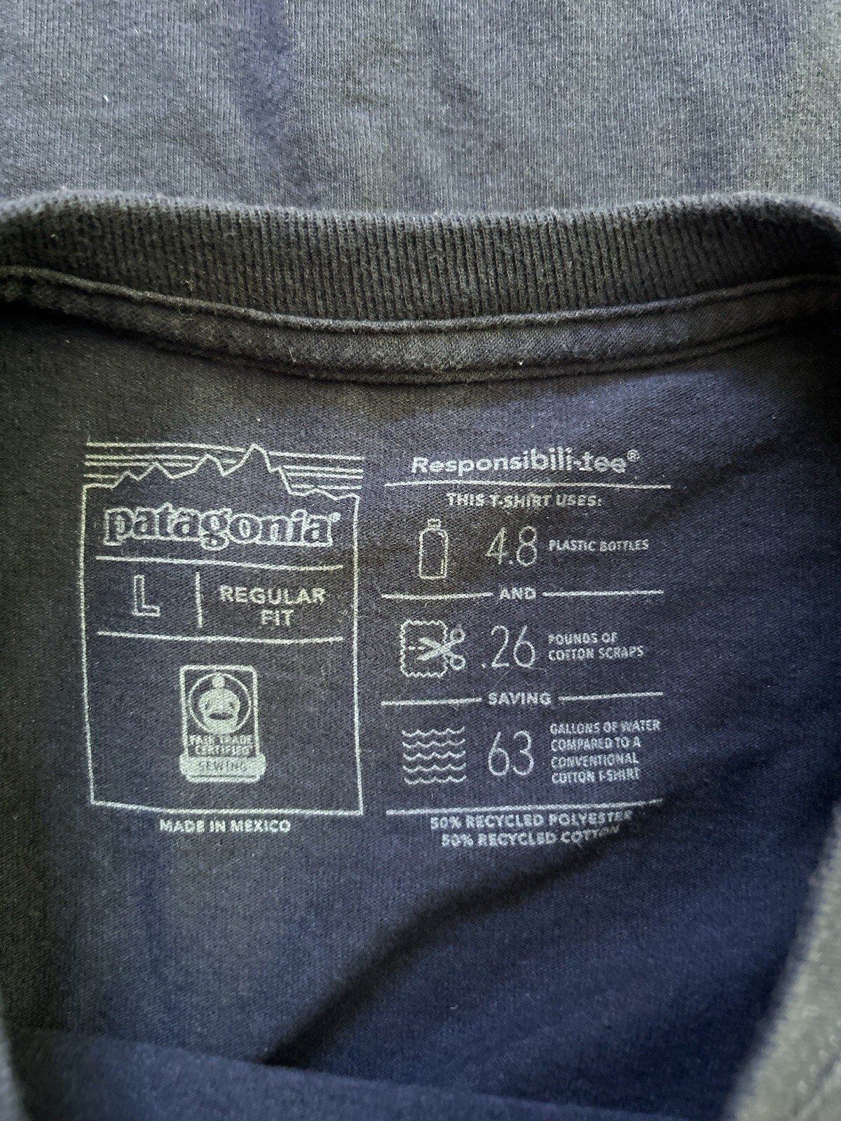 Patagonia Responsibili-Tee T Shirt Mens Large Split Mountain Logo Live Simply gallery