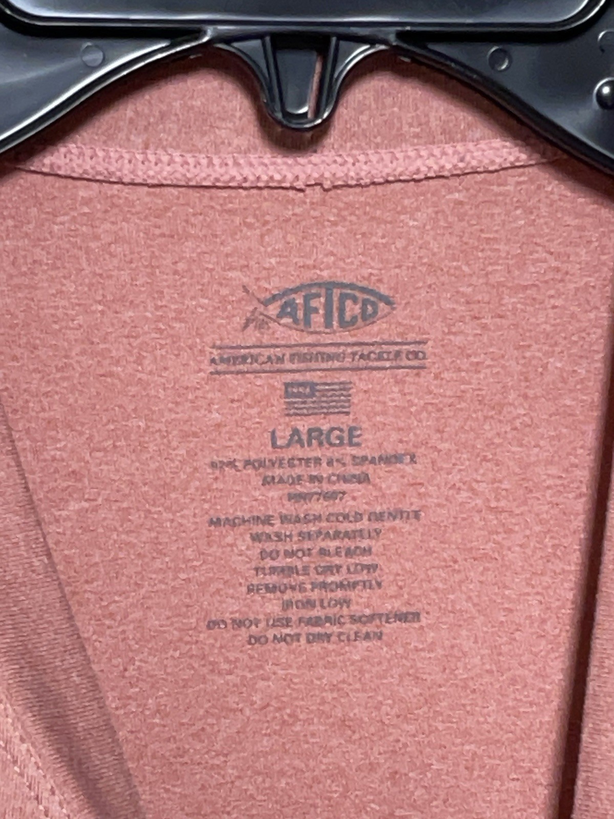 AFTCO Shirt Men L Salmon Aftech Performance Fishing Outdoor Hiking Camping Tee gallery