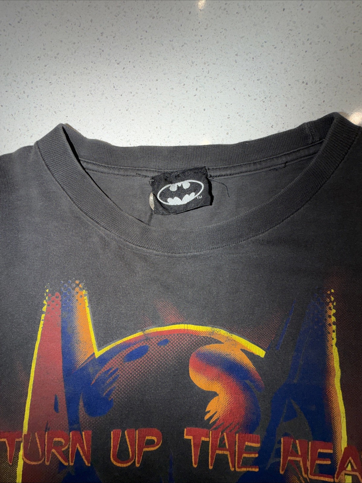 Vintage 90s Dc Comics 1997 Faded Batman Turn Up The Heat T-shirt Sz XL Flames gallery