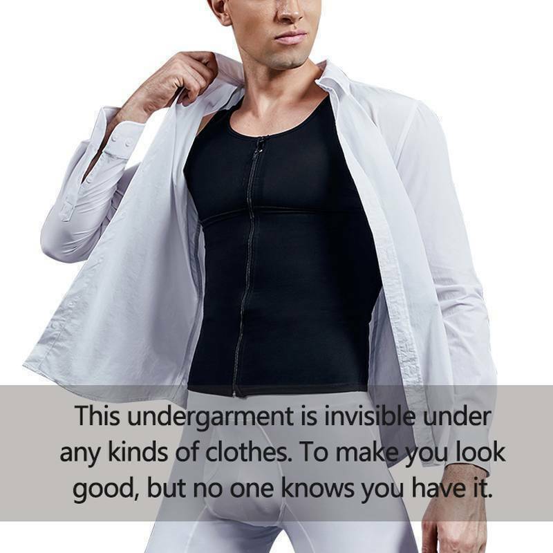 Mens Compression Vest Slimming Body Shaper Tummy Control Gynecomastia Undershirt gallery