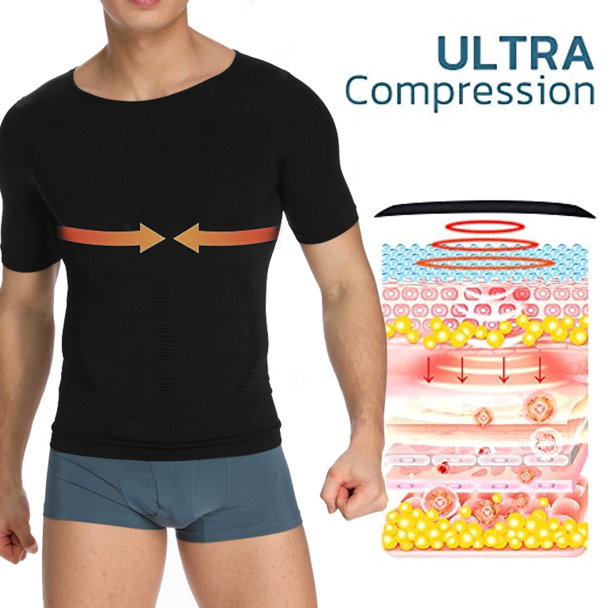 Gynecomastia Compress Tank Top Men Slimming Body Shaper Vest Undershirt Cooling gallery