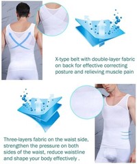 Mens Body Shaper Vest Chest Compression Shirt Abdomen Slim Tank Tops Undershirt