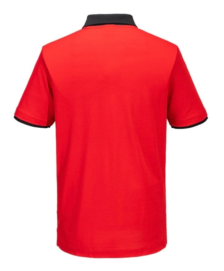 PORTWEST POLO SHIRT (CONTRAST RED WITH BLACK PANEL) X LARGE PW210 FREE POSTAGE gallery