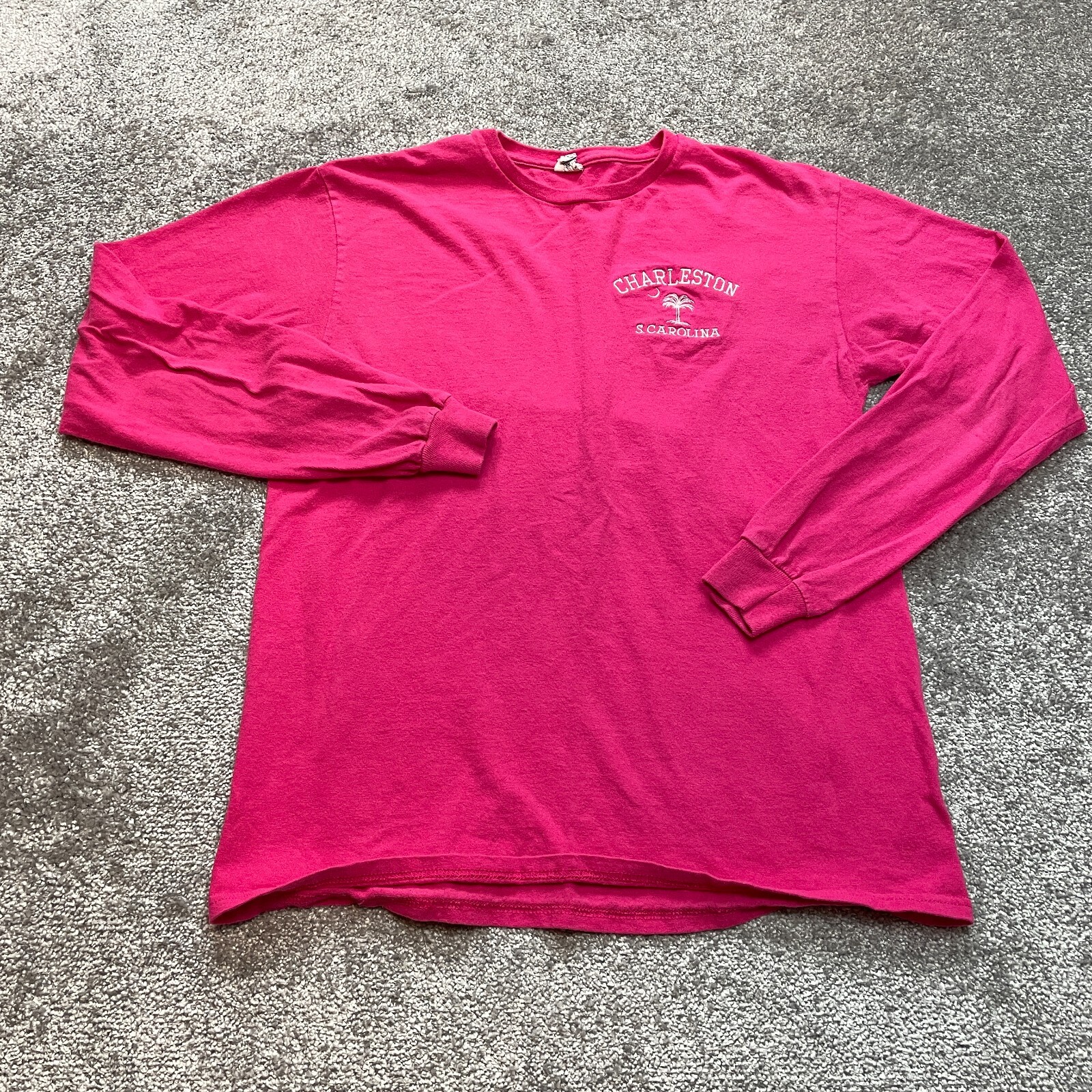 Delta Pro Weight Shirt Adult Medium Pink Charleston South Carolina Logo Cotton gallery