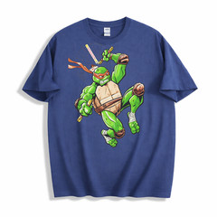 OFFICAL TMNT Michelangelo Ninja Turtles Black Graphic T-Shirt Licensed Tee