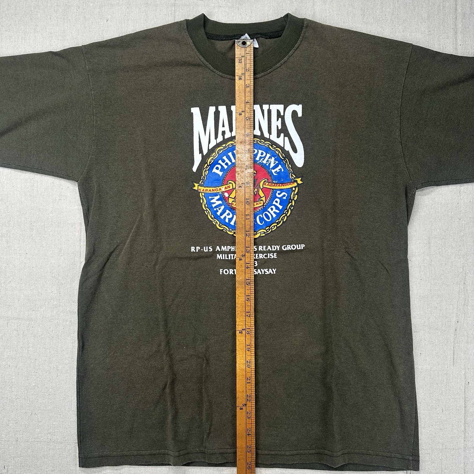 Vintage Marines T Shirt Usmc Philippines Olive T Shirt Green gallery