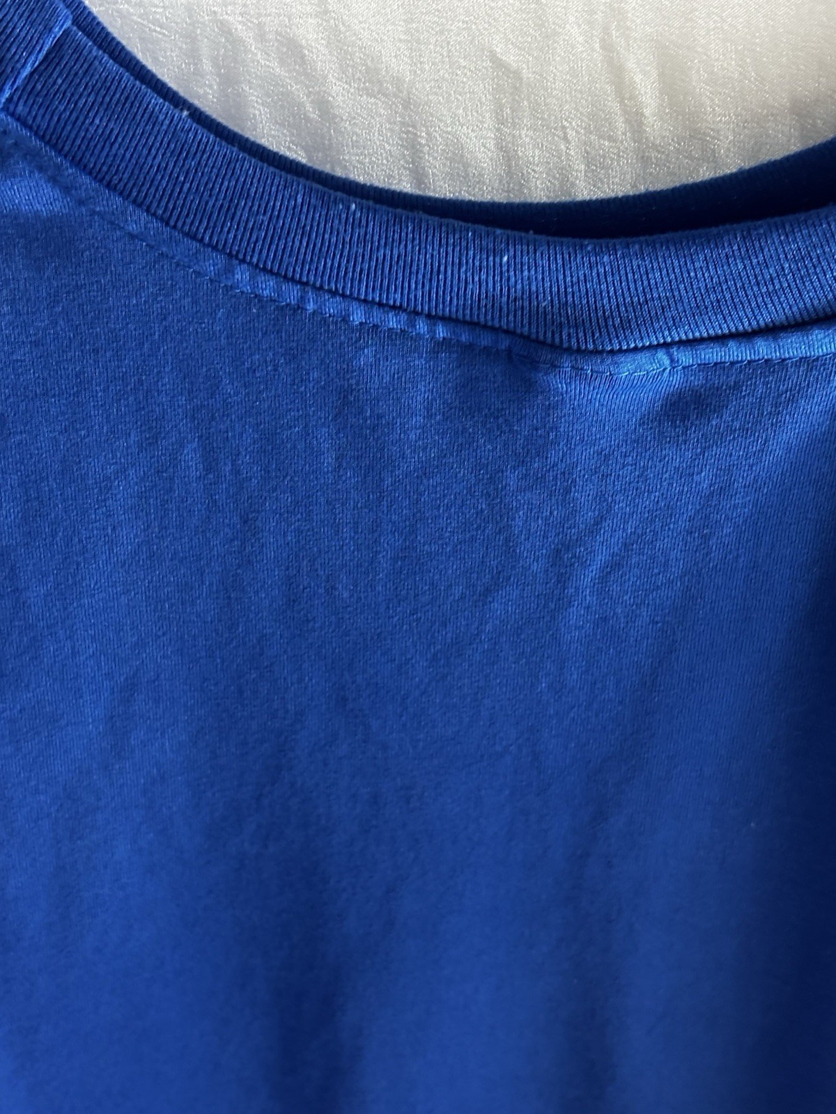Mens Pullover T- Shirt Bright Blue Polyester Easy Care Unbranded No SIZE READ gallery
