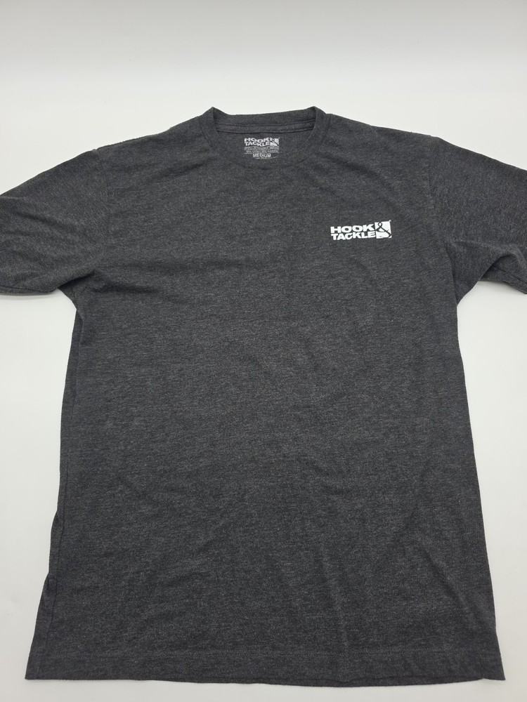 Hook & Tackle T-Shirt Mens Medium Gray Graphic Tee.#39193