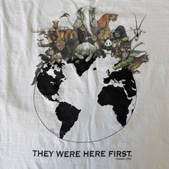 They Were Here First Anvil Animal Graphic Shirt Human i Tees Size XL Vintage