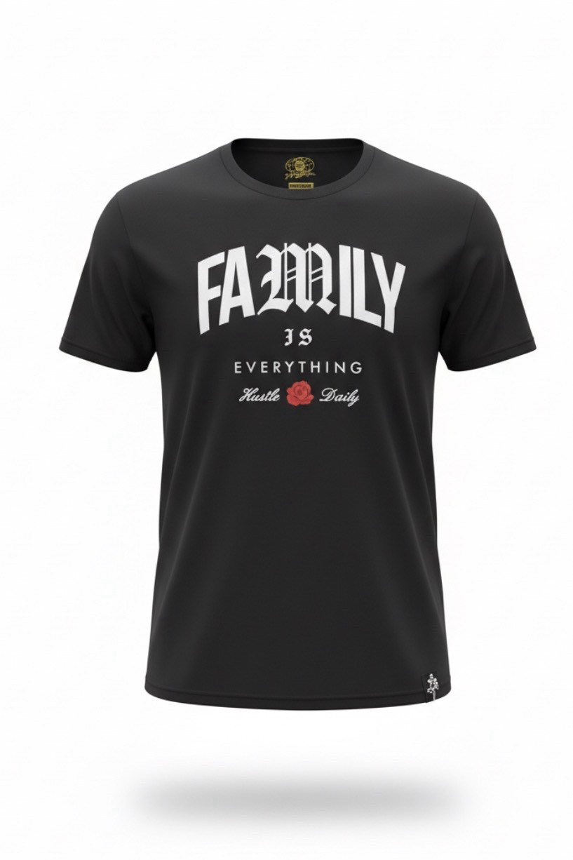 Muerte Hustle Daily Short Sleeve Graphic TeeShirt 3XL Black Family Is Everything gallery
