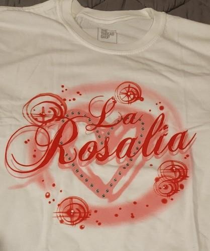 La Rosalia Unisex T-Shirt Adult Large - White Pink Red - The Thread Shop - NWOT gallery