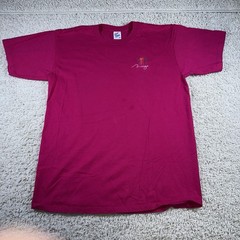 VTG Jerzees 100% Combed Cotton Custom “ Mirage” Embroidery Pink T-Shirt Sz XL