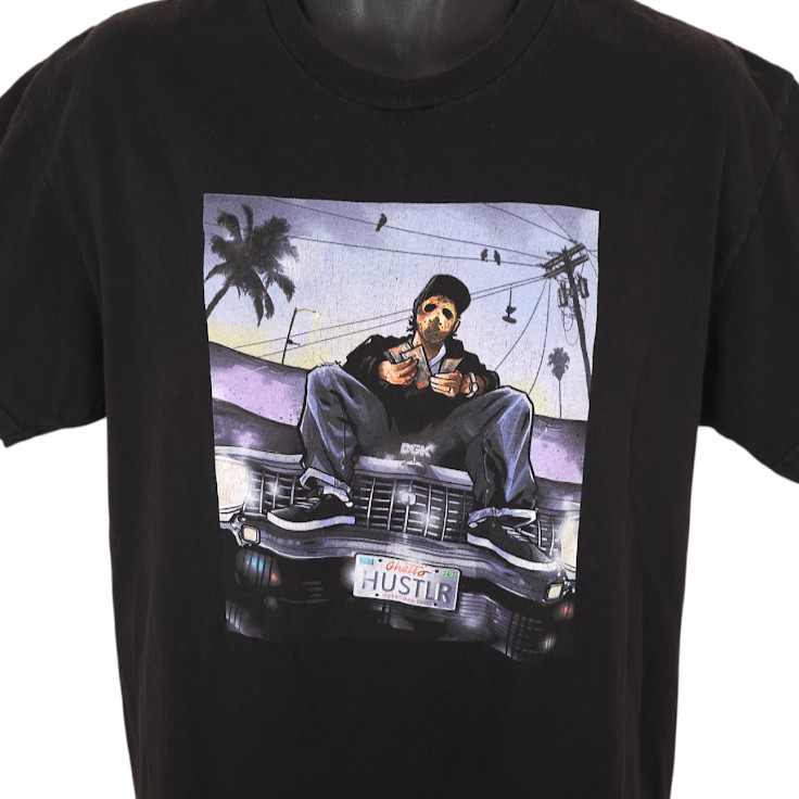 DGK Skater T Shirt Mens Size Large Black Ghetto Hustler Jason Hockey Mask