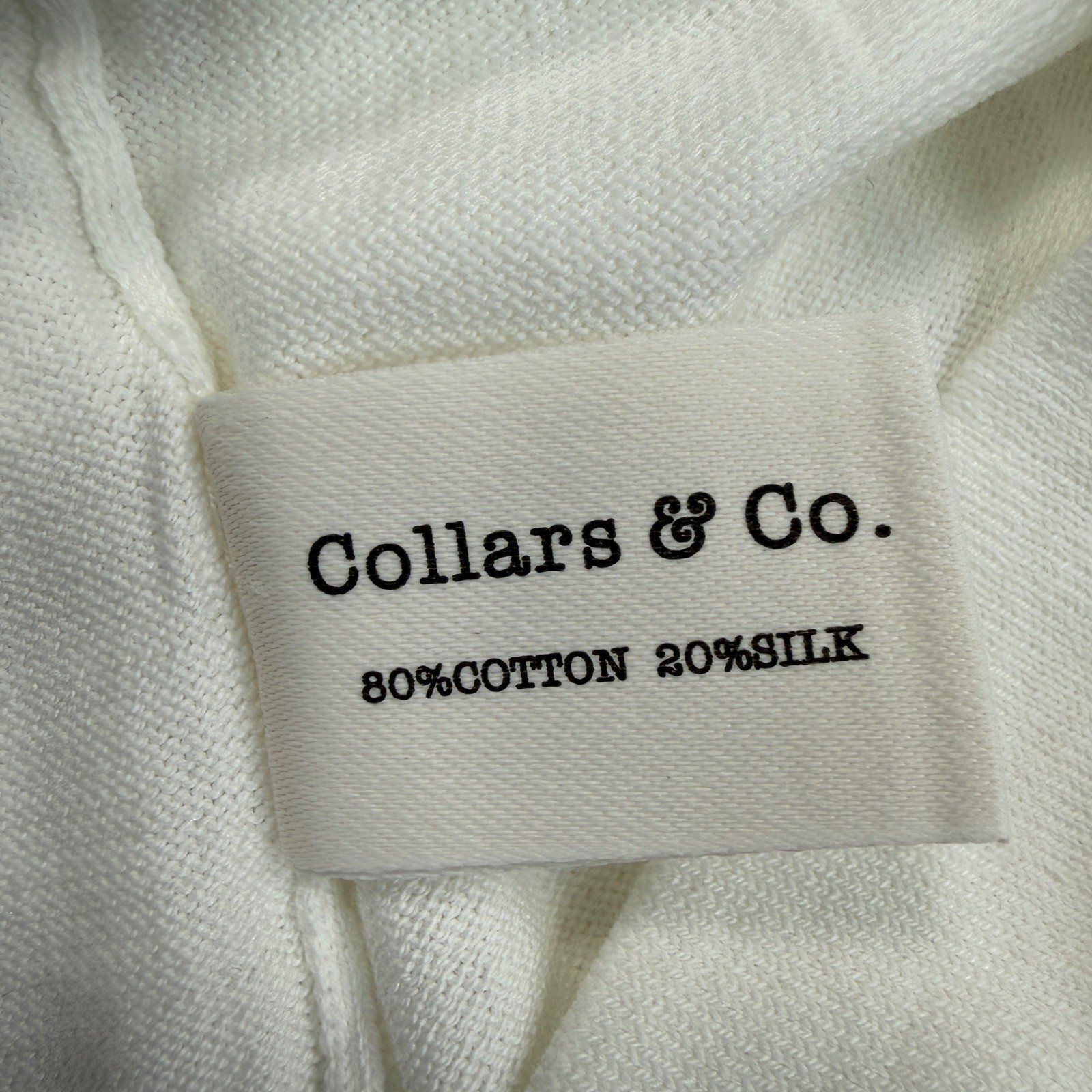 Collars & Co Mens Size Large Maranello Mid-Weight Cotton & Silk Tee White NEW gallery