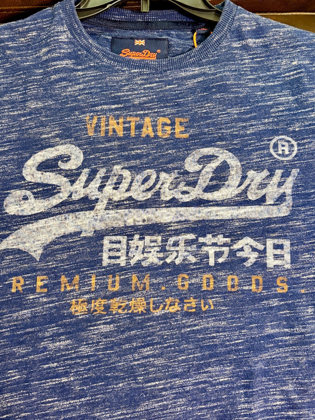 BNWT SUPERDRY Vintage Premium Goods Tee Navy Smoke Graphic Men T-Shirt Small S gallery