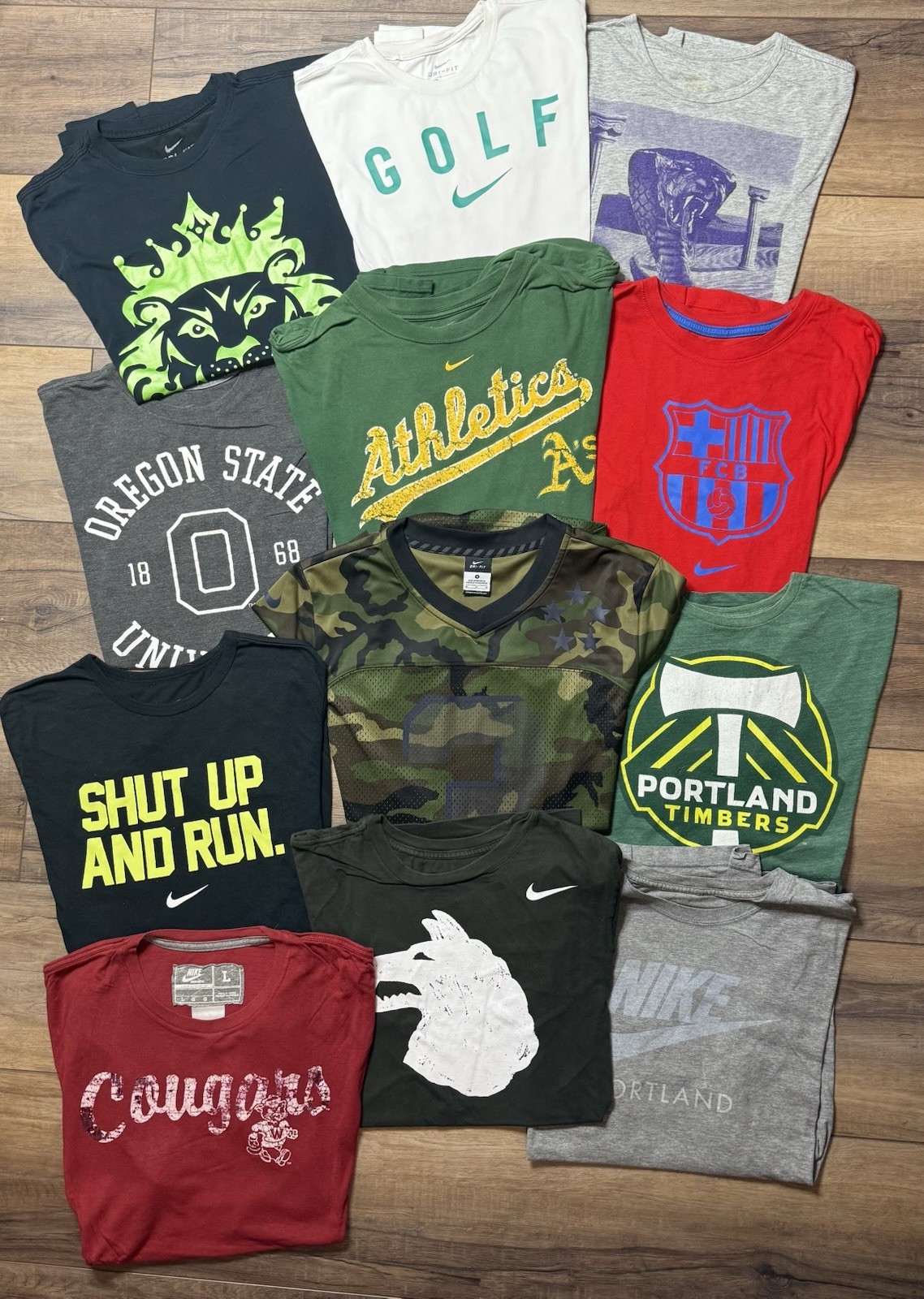 Lot Of 12 athletic Nike Graphic Tee Shirts All Sizes Below In Description gallery