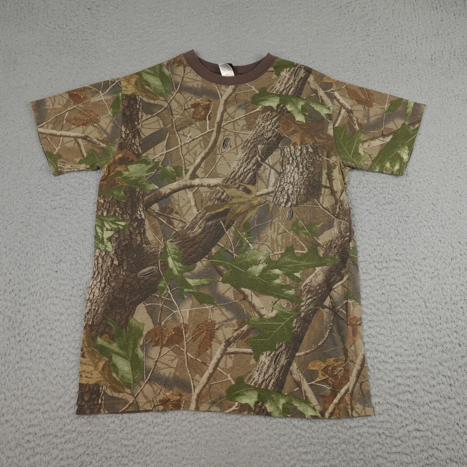 Vintage Ranger Shirt Mens Medium Camo Realtree Hardwood Pocket Outdoor Hunting