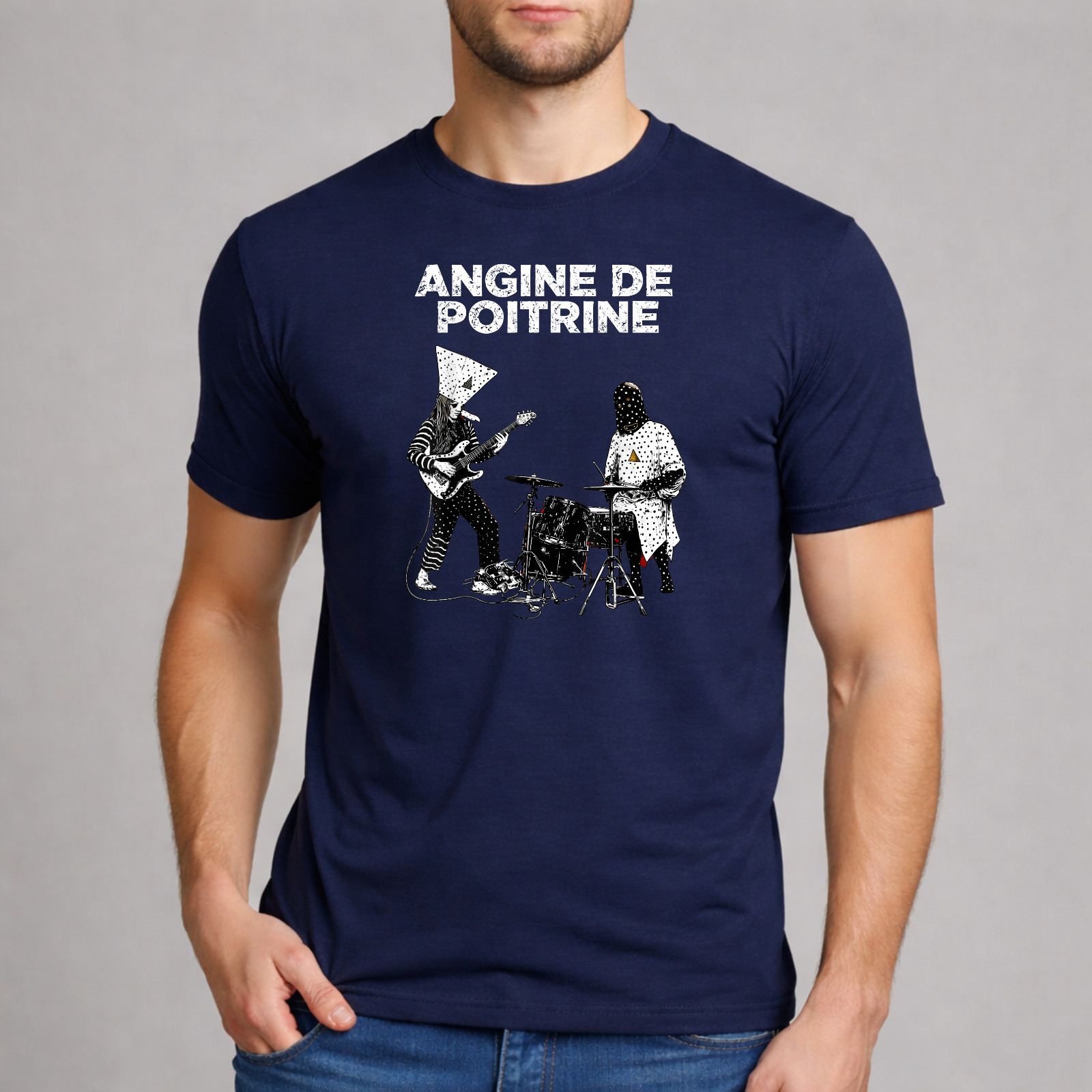 Music Shirt Funny Sarcastic Angine De Poitrine Live Art Graphic Men Boys Kids gallery