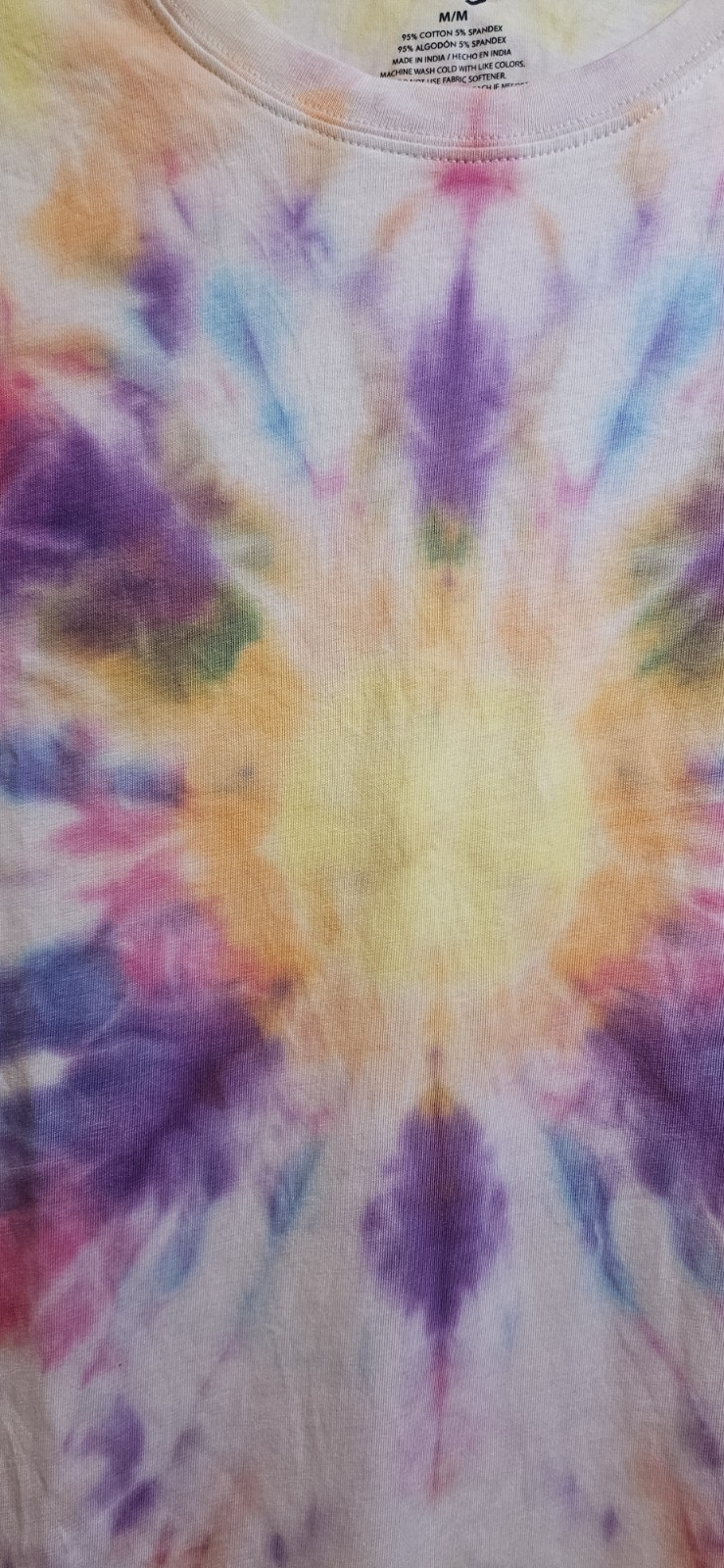 Handmade Kaleidoscope Tie Dye Shirt Size M Men's Wrangler Cotton Short Sleeve gallery