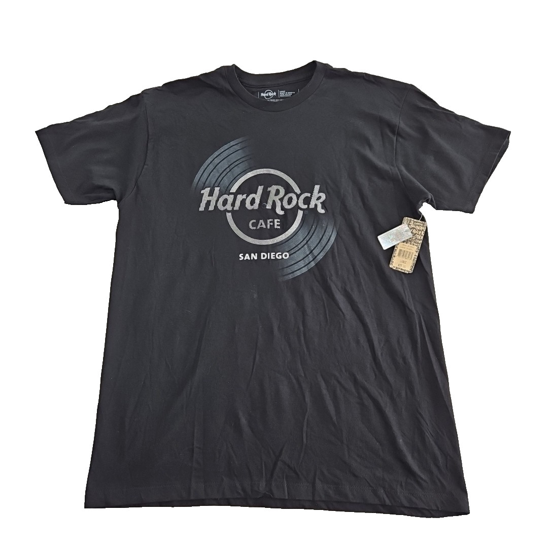 Hard Rock Cafe San Diego T-Shirt Men's L Black Logo Vinyl NEW Jersey NWT gallery