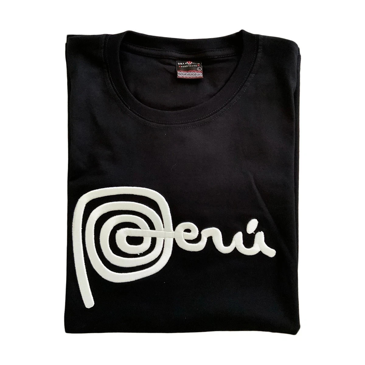 NEW MARCA PERU PERUVIAN PATRIOTIC EMBROIDERY MEN'S BLACK SHORT SLEEVE T-SHIRT L gallery