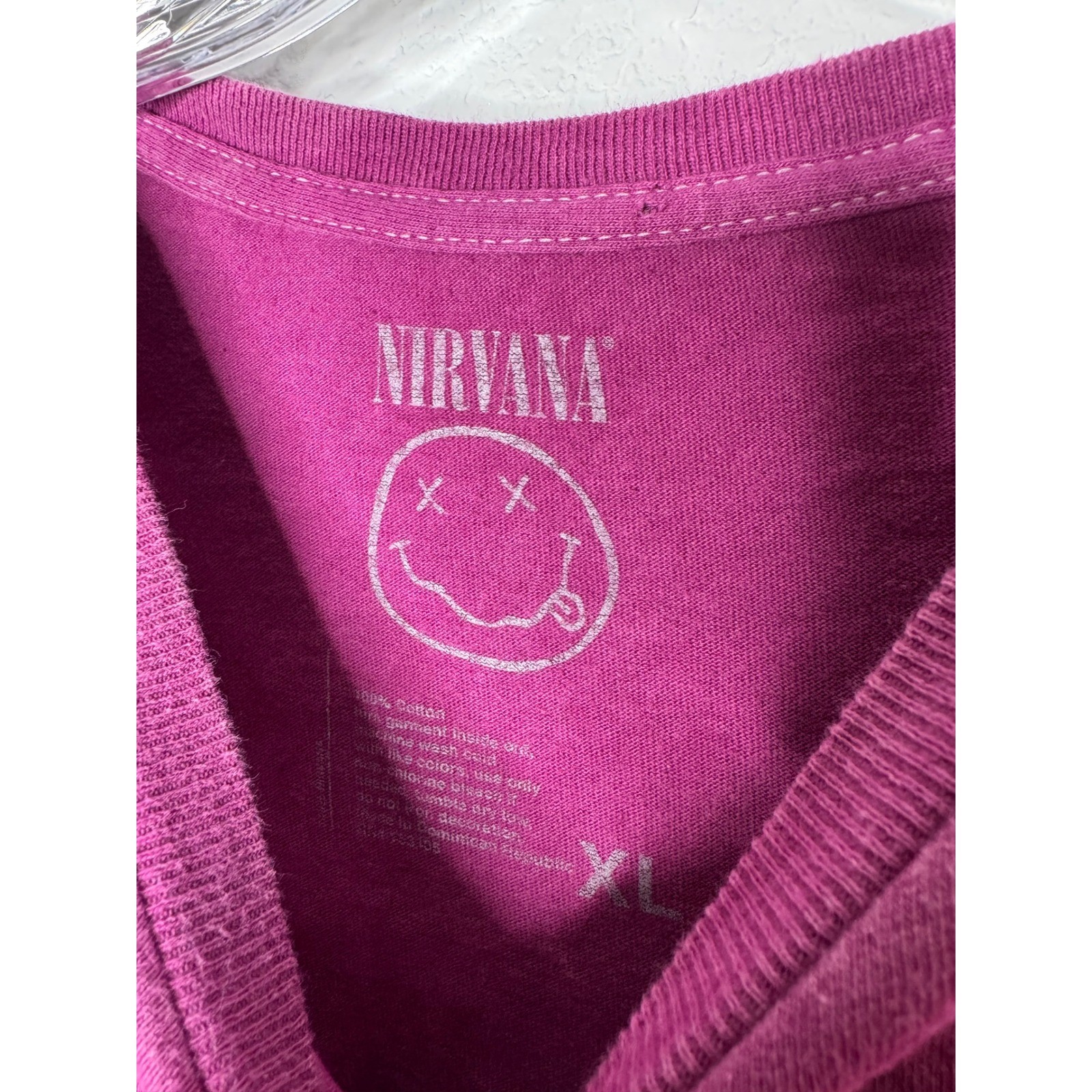 Nirvana In Utero Live 93 Graphic T-Shirt Purple Mineral Wash Mens XL Angel Tour gallery