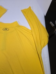 Under Armour Heat Gear Mock Neck Quarter Zip Long Sleeve Shirt 2XL Yellow Golf