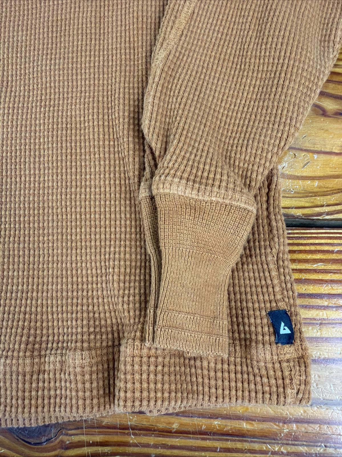 American Giant Mens M Waffle Knit Thermal Heavy Thick Base Layer Burnt Orange gallery