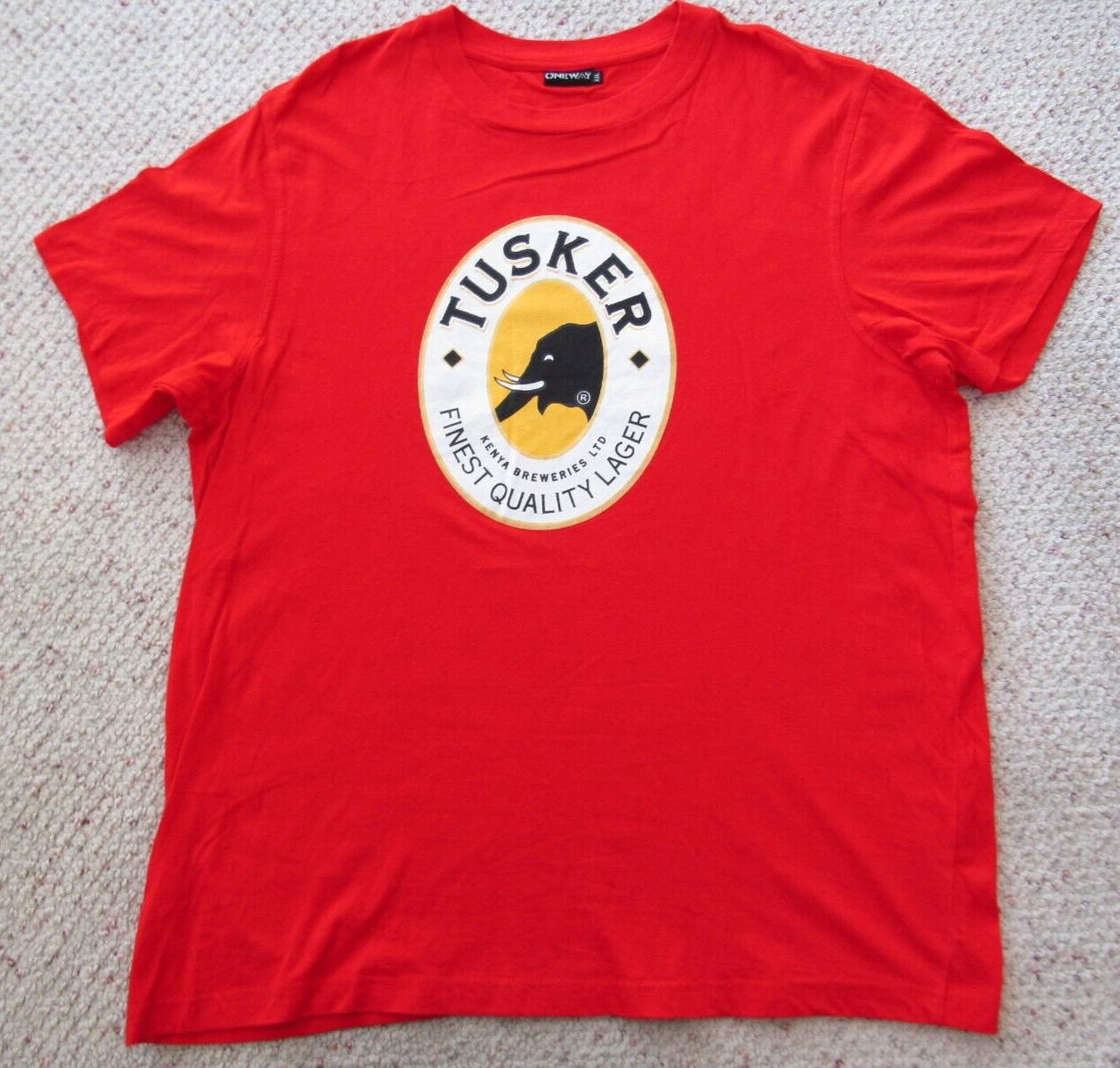 Tusker Lager Beer Kenya Breweries T Shirt Red XXL but Fits XL New without Tags gallery