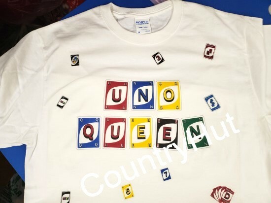T-shirt – Your Name in — CARD GAMES, uno / draw 4 / skip reverse wild card