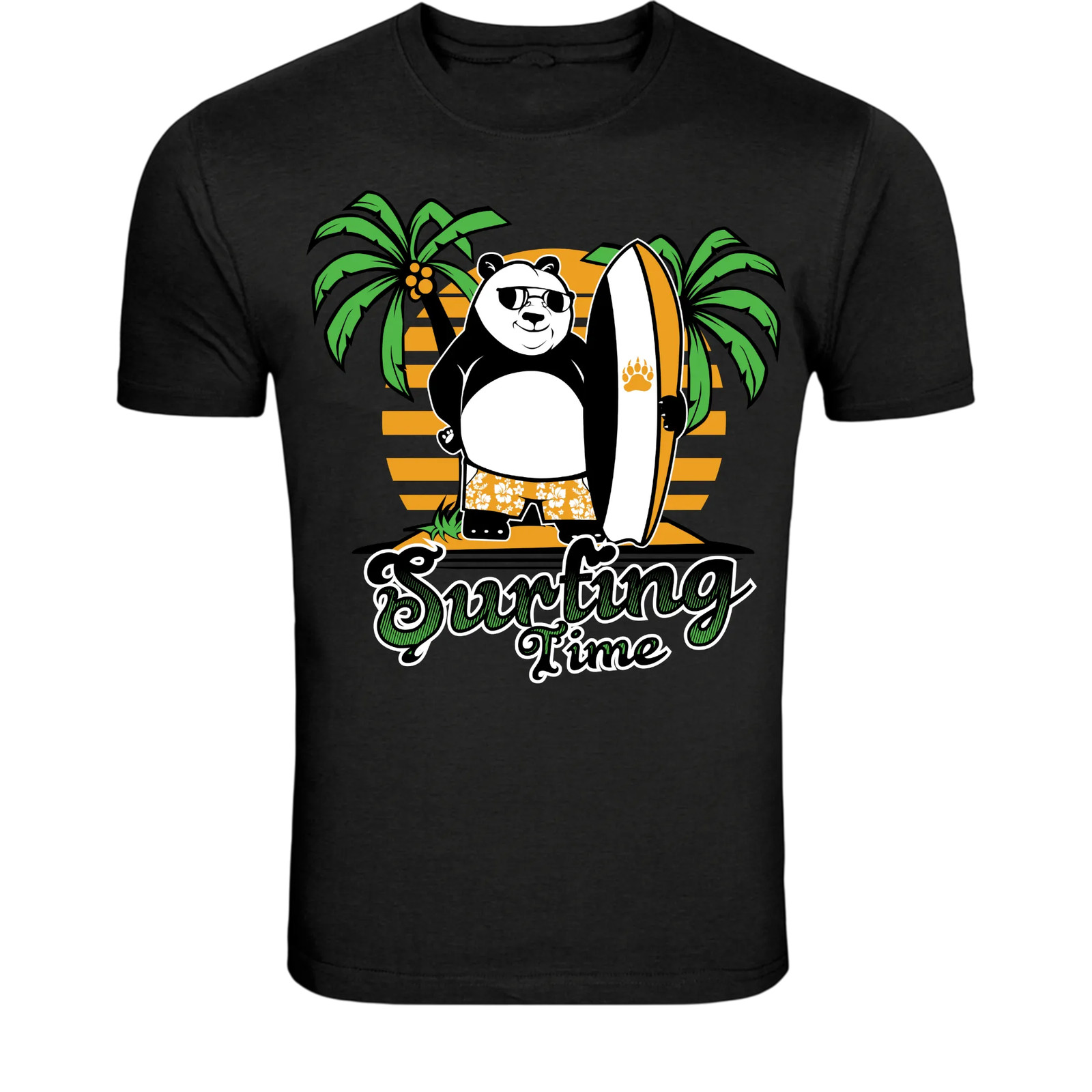 Surfing Time Panda T-Shirt – Funny Summer Surf Panda Beach