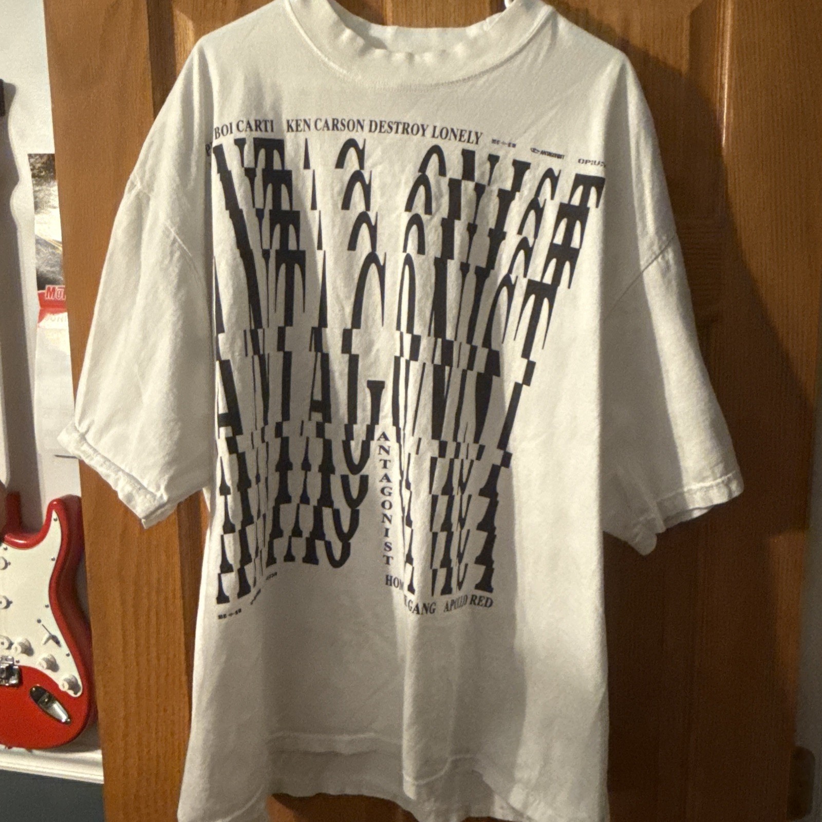 PLAYBOI CARTI Antagonist Tour 2025 Opium Oversized T-Shirt in White Size XL