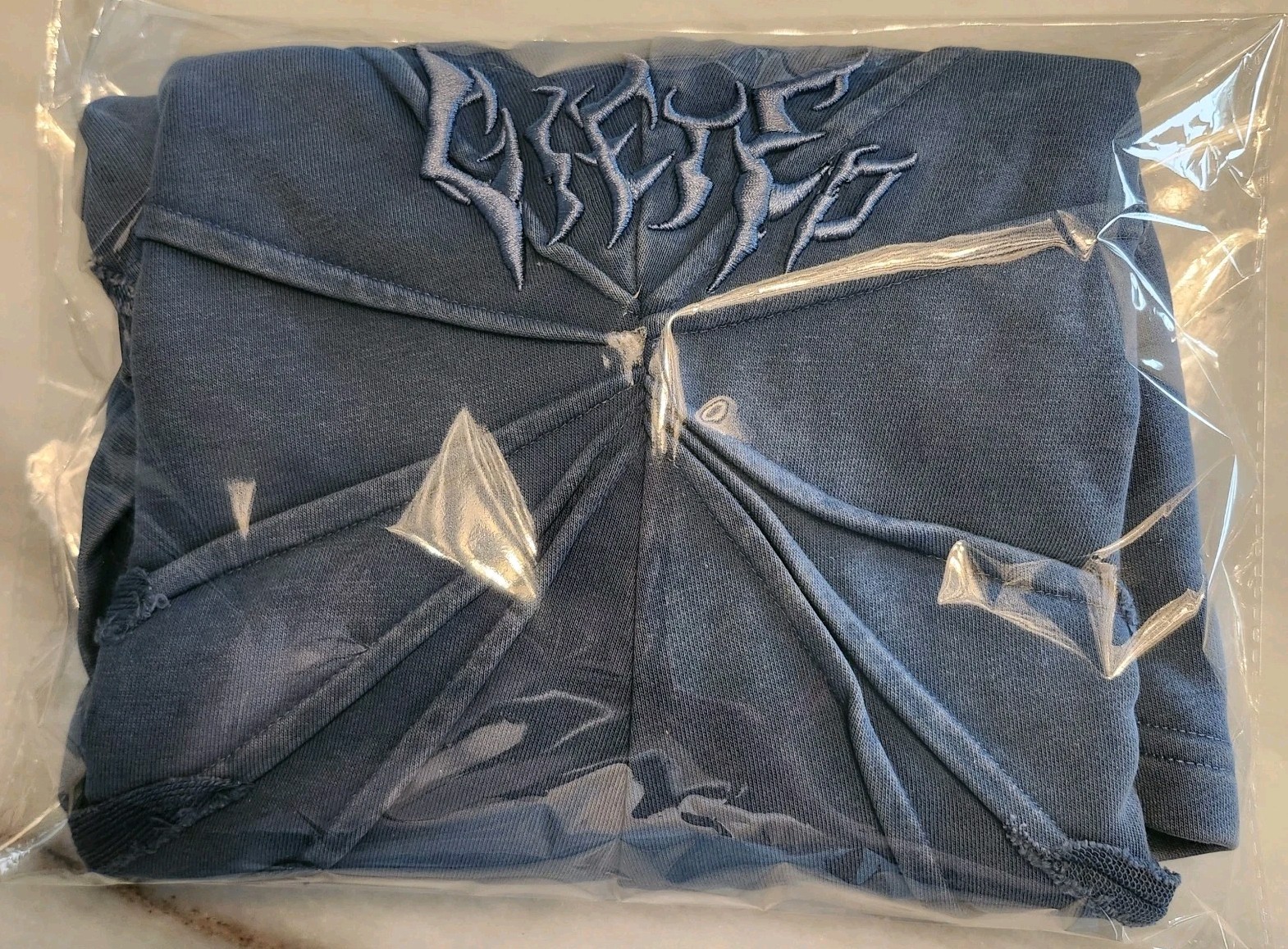 GFTD LA Men’s Blue Textured Front Web Tshirt-Great Quality Cotton Fabric-Medium gallery