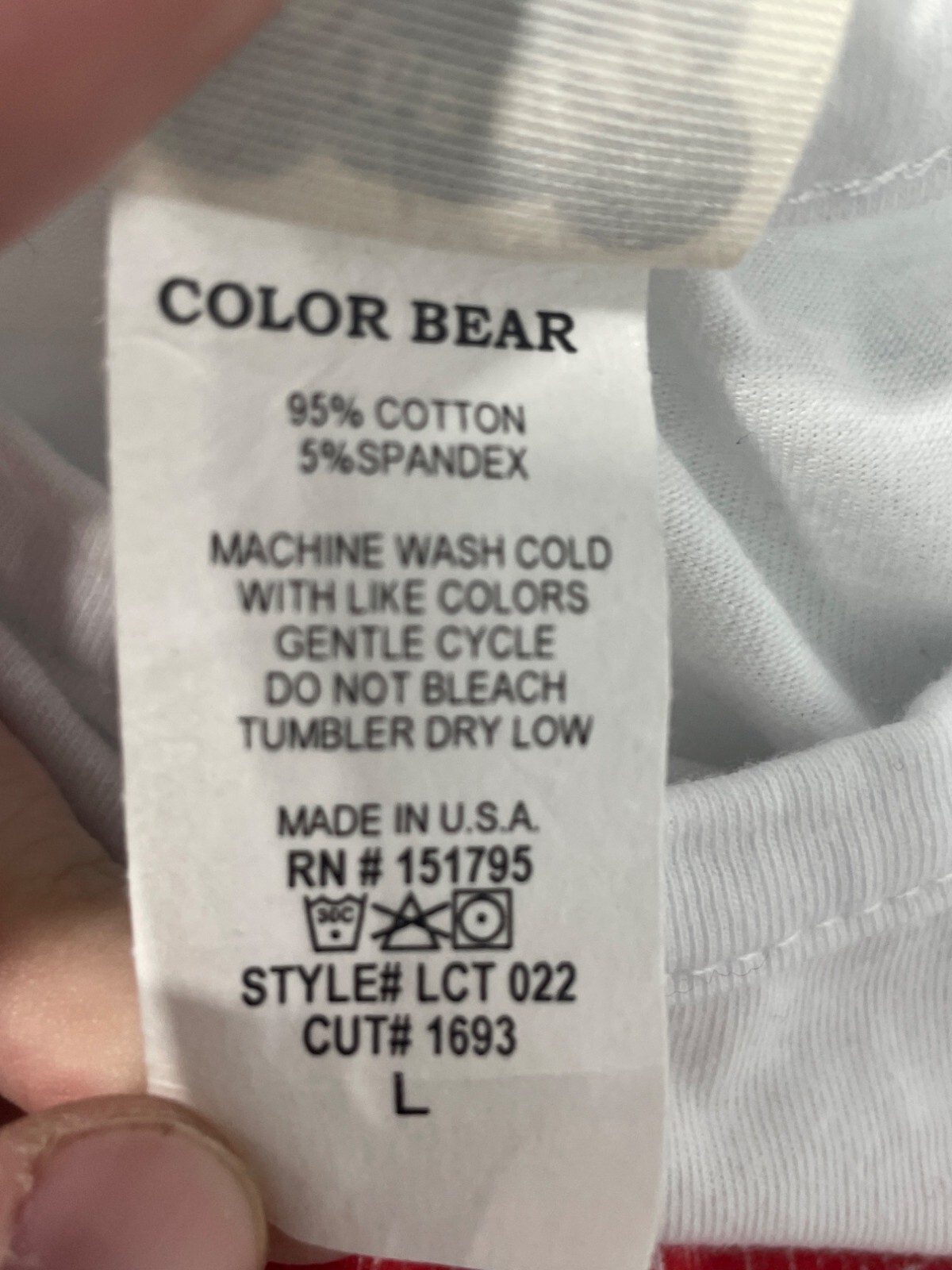 Color Bear Cold Shoulder USA Graphic T Shirt Size L Short Sleeve White Patriotic gallery