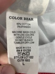 Color Bear Cold Shoulder USA Graphic T Shirt Size L Short Sleeve White Patriotic