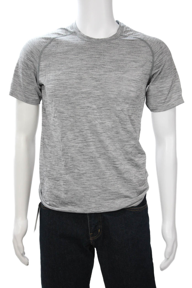 Lululemon Mens Gray Nylon Blend Crew Neck Short Sleeve T-Shirt Size S