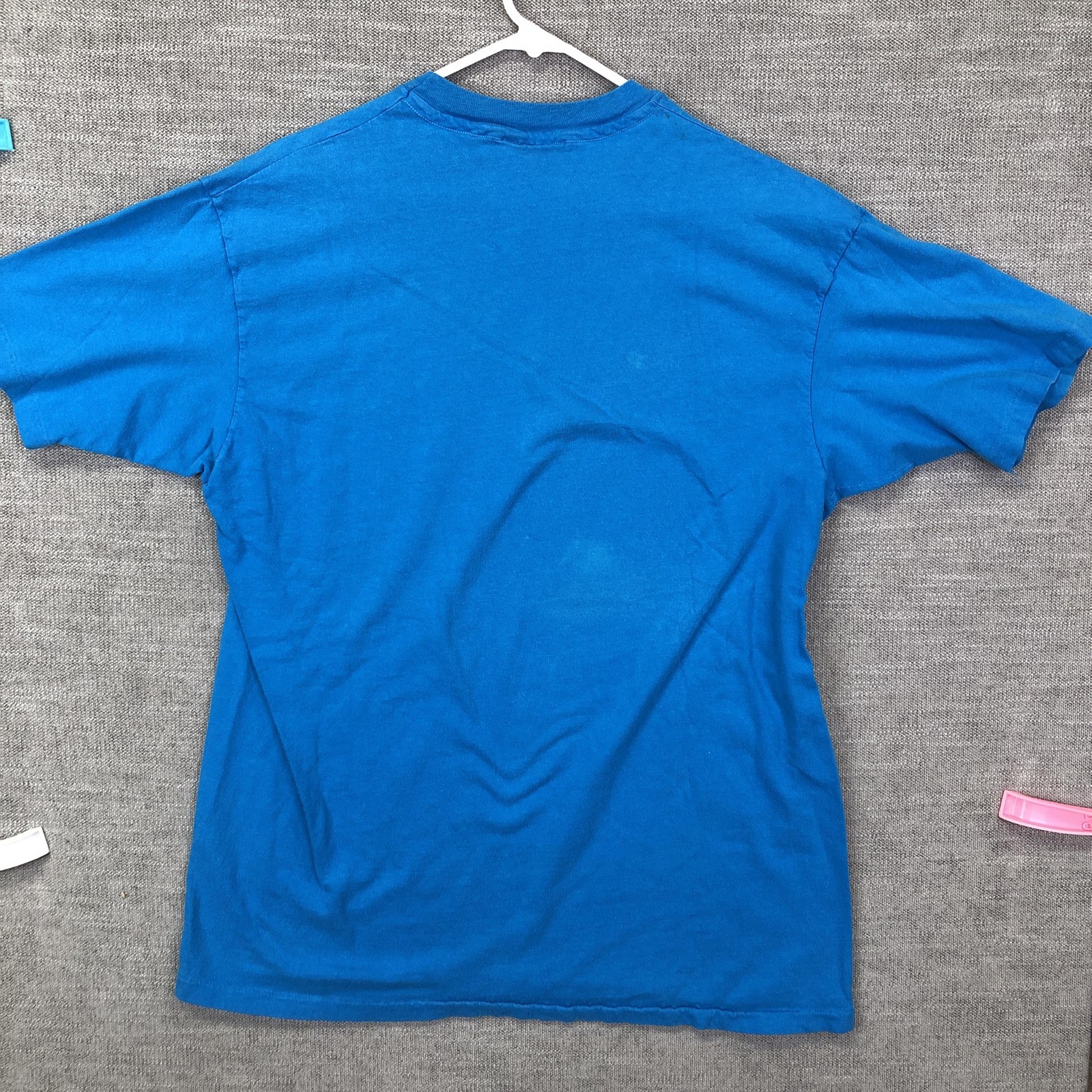 Vintage Hanes Beefy-T Shirt Mens XL Blue Made USA Cotton Blank Tee Top 90s SS gallery